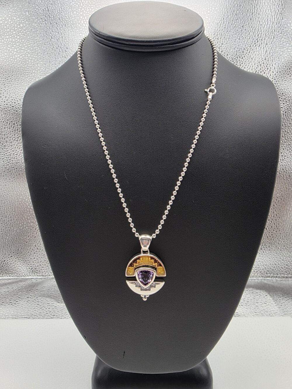 Carolyn Pollack Southwest Amethyst Sterling Silver 925 Necklace 18 Inch